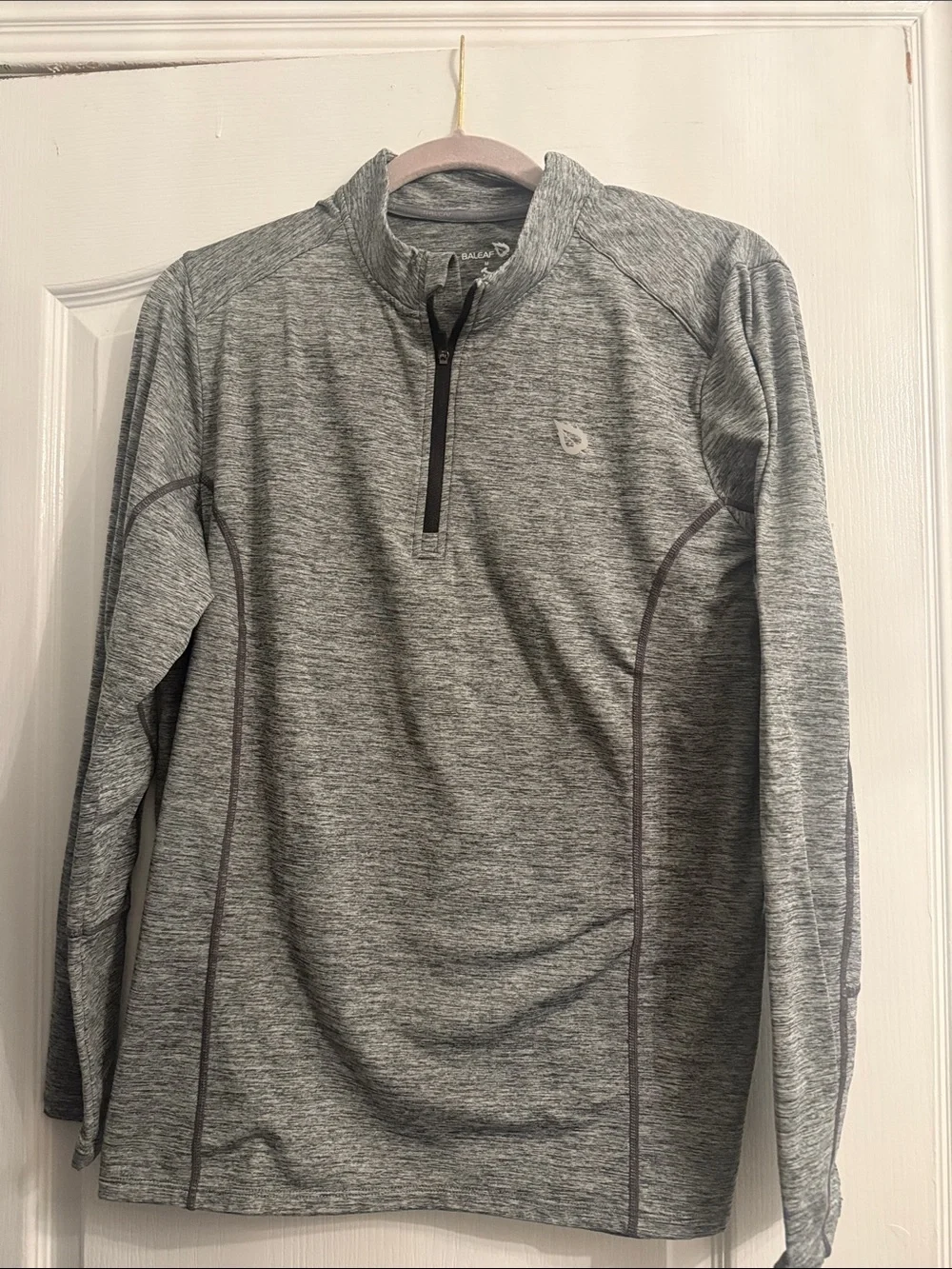 Baleaf Men’s size M Heather Gray Quarter-Zip Performance Pullover